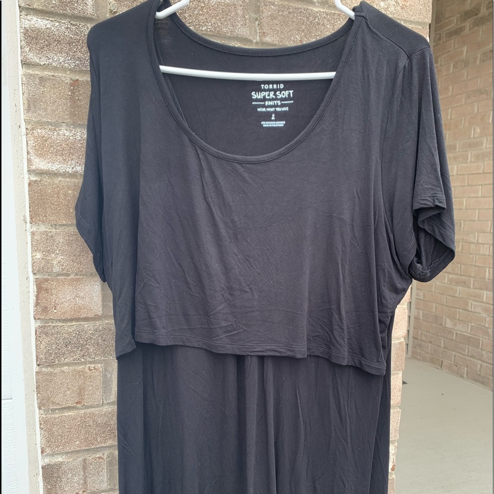 Torrid, Size 2, Plus Size Nursing Top In black